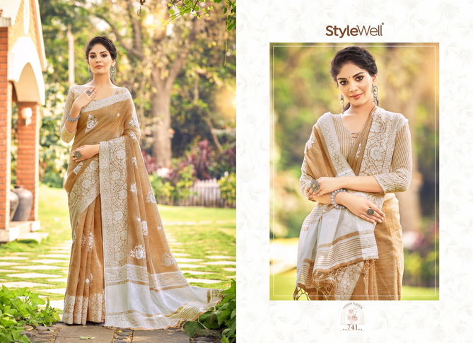 Lucknowi 4 By Stylewell 741-746 Designer Sarees Catalog